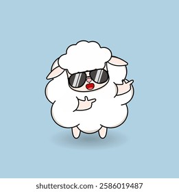 cute cartoon sheep illustration vector design. Eps 10.