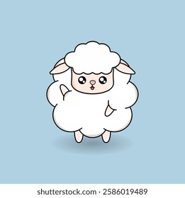 cute cartoon sheep illustration vector design. Eps 10.