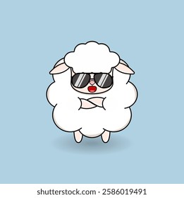 cute cartoon sheep illustration vector design. Eps 10.