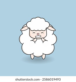 cute cartoon sheep illustration vector design. Eps 10.