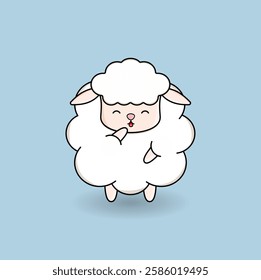 cute cartoon sheep illustration vector design. Eps 10.