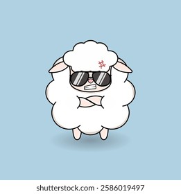 cute cartoon sheep illustration vector design. Eps 10.