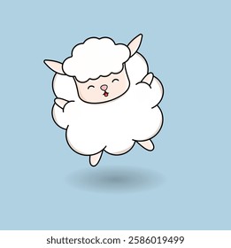 cute cartoon sheep illustration vector design. Eps 10.