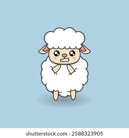 cute cartoon sheep illustration vector design. Eps 10.