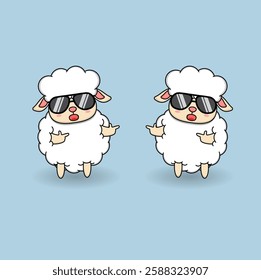 cute cartoon sheep illustration vector design. Eps 10.