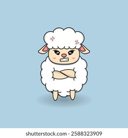 cute cartoon sheep illustration vector design. Eps 10.