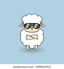 cute cartoon sheep illustration vector design. Eps 10.