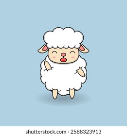 cute cartoon sheep illustration vector design. Eps 10.