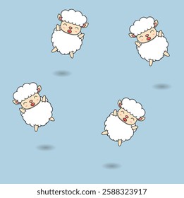 cute cartoon sheep illustration vector design. Eps 10.