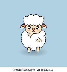 cute cartoon sheep illustration vector design. Eps 10.