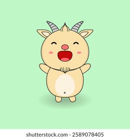 cute cartoon sheep illustration vector design. Eps 10.