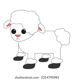 Cute cartoon sheep kids vector
