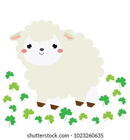 Cute cartoon sheep, lamb. Farm animal character for babies and children design, prints