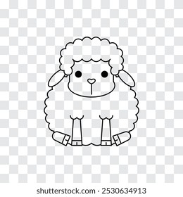 Cute cartoon sheep line icon. Vector illustration.