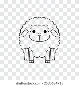 Cute cartoon sheep line icon. Vector illustration.