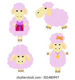 cute cartoon sheep on a white background