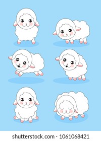 Cute cartoon sheep set