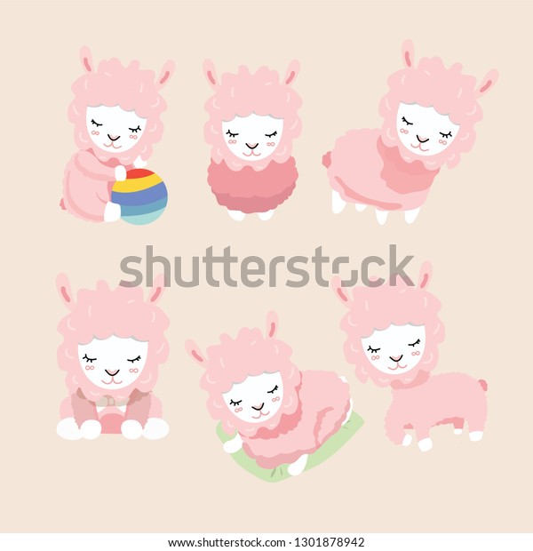 Cute Cartoon Sheep Set Stock Vector Royalty Free 1301878942 6079