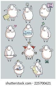 Cute cartoon sheep in vector