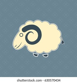 Cute cartoon sheep vector