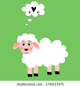 Cute cartoon sheep vector illustration. farm animal