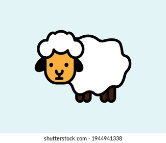 Cute cartoon sheep. Vector illustration