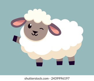 Cute cartoon sheep. Vector illustration 