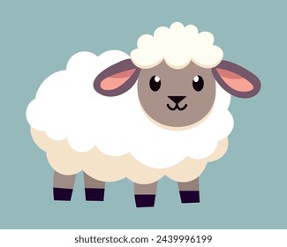 Cute cartoon sheep. Vector illustration 