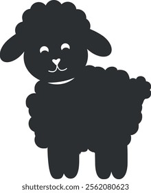 Cute Cartoon Sheep Vector Illustration