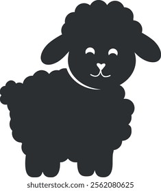 Cute Cartoon Sheep Vector Illustration