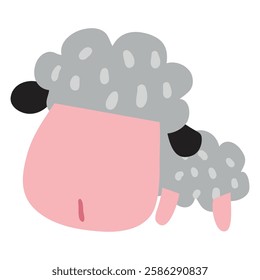 Cute cartoon sheep. Vector illustration of a cute cartoon sheep