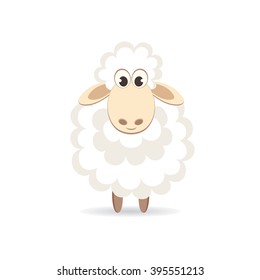 Cute cartoon sheep. Vector illustration