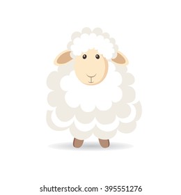 Cute cartoon sheep. Vector illustration