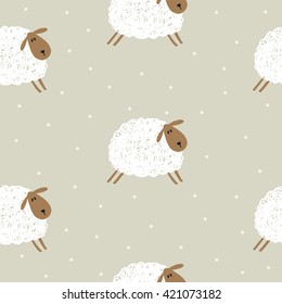 Cute cartoon sheep vector illustration