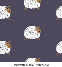 Cute cartoon sheep vector illustration