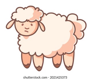 Cute cartoon sheep, vector version