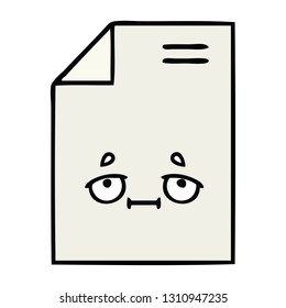 cute cartoon of a sheet of paper 