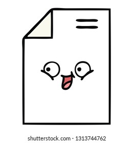 cute cartoon of a sheet of paper 