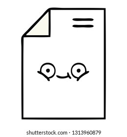 cute cartoon of a sheet of paper 