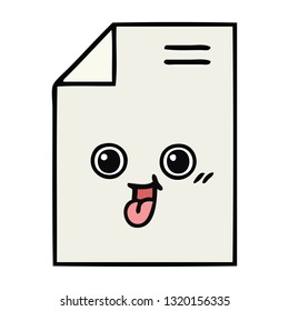 cute cartoon of a sheet of paper 