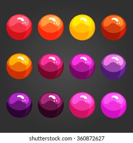 Cute cartoon shiny bubbles. Vector element can be used for game design.