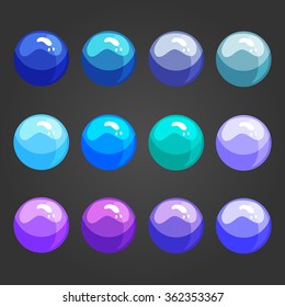 Cute cartoon shiny bubbles. Vector element can be used for game design.