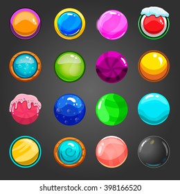 Cute cartoon shiny bubbles. Vector element can be used for game design.