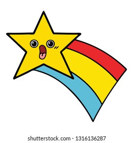 cute cartoon of a shooting rainbow star