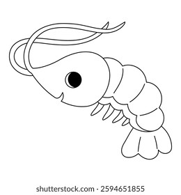 Cute cartoon shrimp, coloring book for children