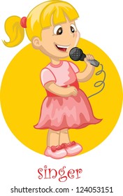 Cute cartoon singer