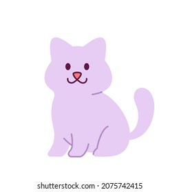 Cute cartoon sitting cat vector illustration