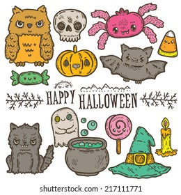 Cute cartoon sketch Happy Halloween 