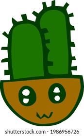 Cute Cartoon Sketch.Plant with transparent background 