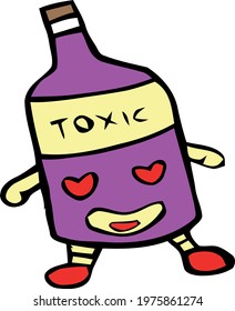 Cute Cartoon Sketch.Toxic with transparent background 
